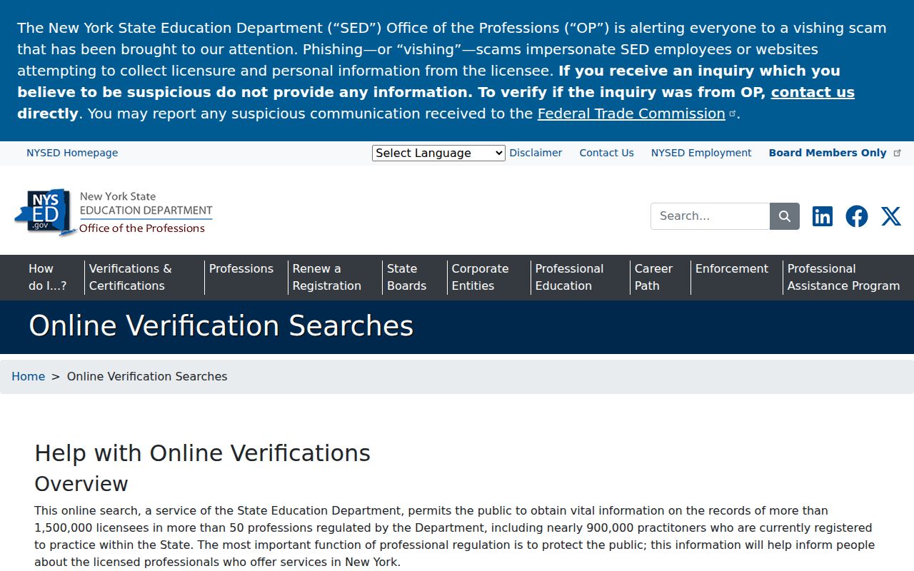 Troy residents directory reference to New York professional license verification